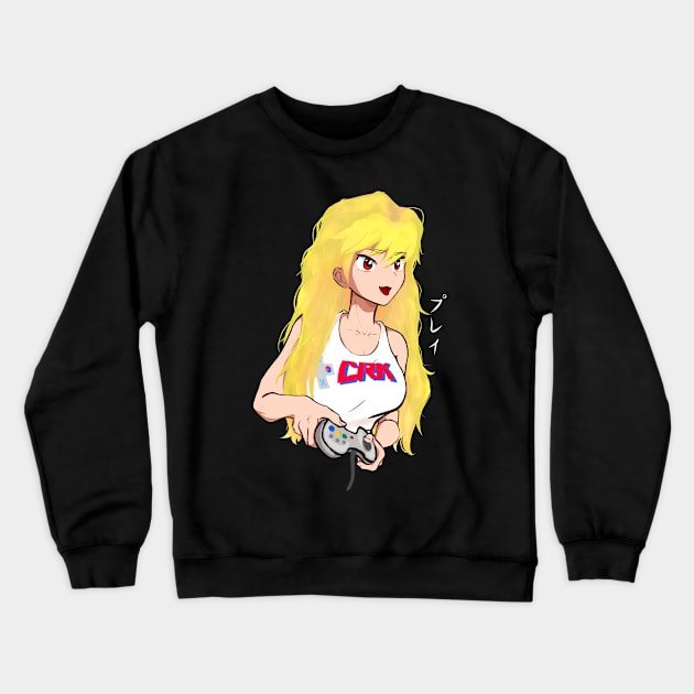 CRK Waifu Edition Blonde Front Crewneck Sweatshirt by CRK- cheapretrokorean